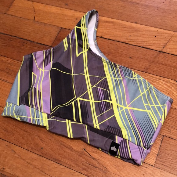 Booty By Brabants Electric Laser One Shoulder Sports Bra, OSFM - Picture 6 of 10